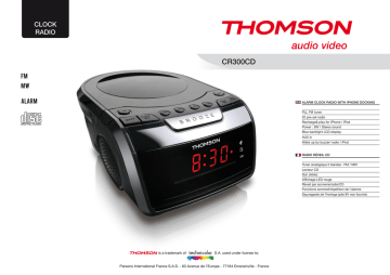Thomson CR300CD Fiche technique | Fixfr