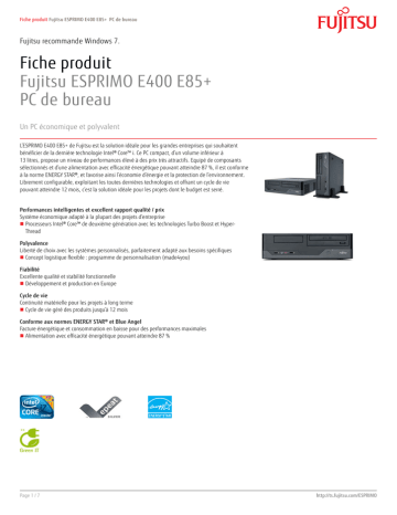 Fujitsu VFY:E0400P13A1FR Fiche technique | Fixfr