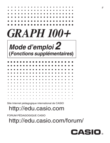 Casio GRAPH 100+ Manuel utilisateur | Fixfr
