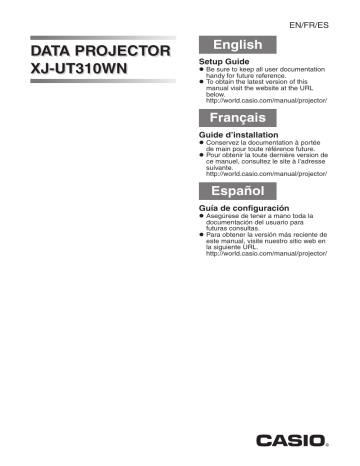 Guide d'installation | Casio XJ-UT310WN Manuel utilisateur | Fixfr