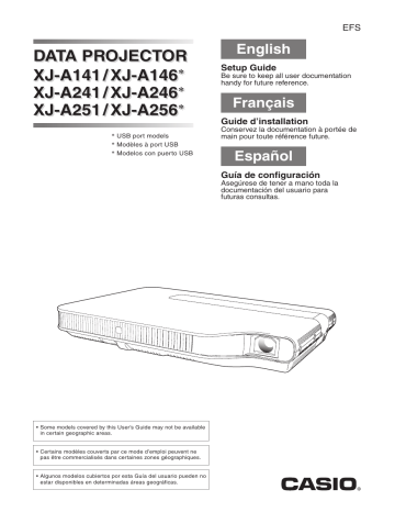 Guide d'installation | Casio XJ-A141, XJ-A146, XJ-A241, XJ-A246, XJ-A251, XJ-A256 (Serial Number: D****A) Manuel utilisateur | Fixfr