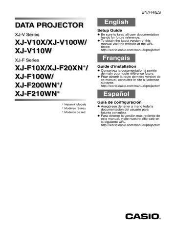 Guide d'installation | Casio XJ-V10X, XJ-V100W, XJ-V110W Manuel utilisateur | Fixfr