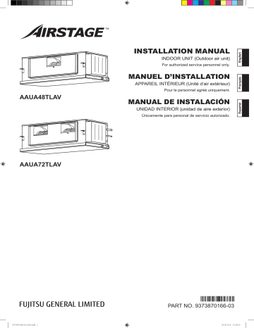 Installation manuel | Fujitsu AAUA48TLAV Guide d'installation | Fixfr