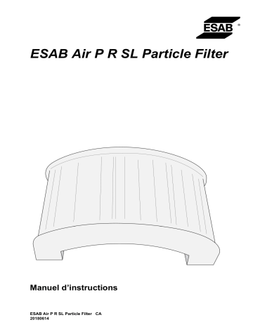 ESAB ESAB Air P R SL Particle Filter Manuel utilisateur | Fixfr
