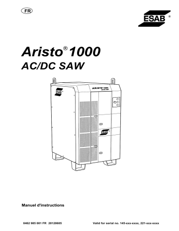 ESAB Aristo 1000 AC/DC SAW Manuel utilisateur | Fixfr