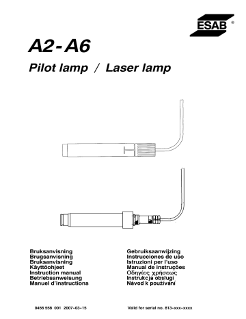 ESAB A2-A6 Pilot / Laser lamp Manuel utilisateur | Fixfr