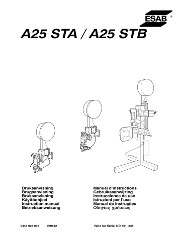 A25 STB | ESAB STB A25 STA Manuel utilisateur | Fixfr