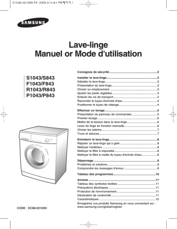 User's manual | Samsung P1043 Manuel utilisateur | Fixfr
