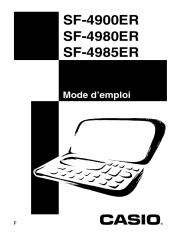 SF-4900ER | SF-4980ER | Manual | Casio SF-4985ER Manuel utilisateur | Fixfr