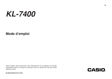 Manual | Casio KL-7400 Manuel utilisateur | Fixfr