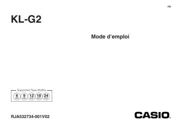 Manual | Casio KL-G2 Manuel utilisateur | Fixfr