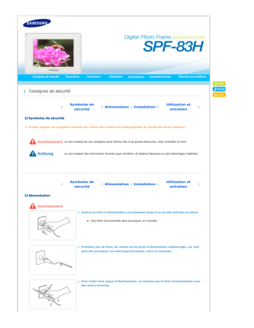 Samsung SPF-83H Manuel utilisateur | Fixfr