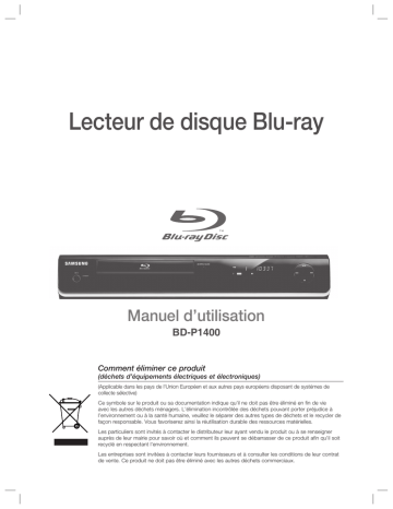 Samsung BD-P1400 Manuel utilisateur | Fixfr