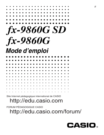 Manuel utilisateur | Casio fx-9860G, fx-9860G SD Mode d'emploi | Fixfr