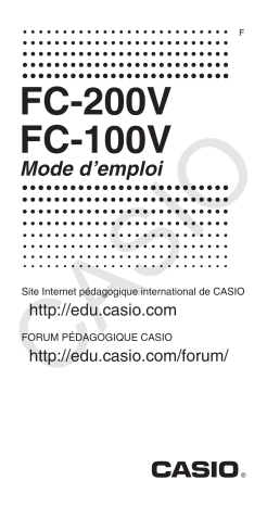 Manuel utilisateur | Casio FC-100V, FC-200V Mode d'emploi | Fixfr