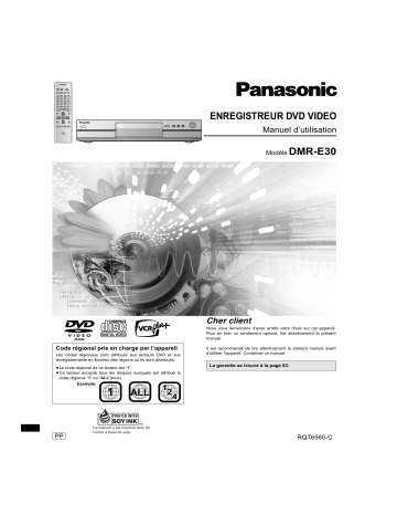Mode d'emploi | Panasonic DMRE30 Operating instrustions | Fixfr