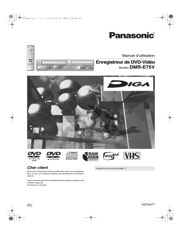 Mode d'emploi | Panasonic DMRE75V Operating instrustions | Fixfr
