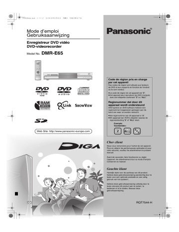 DMRE65EG | Mode d'emploi | Panasonic DMRE65 Operating instrustions | Fixfr