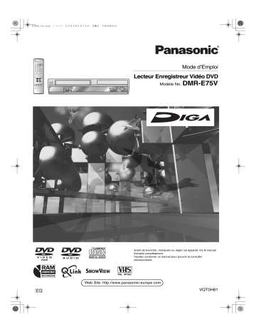 Mode d'emploi | Panasonic DMRE75VEG Operating instrustions | Fixfr