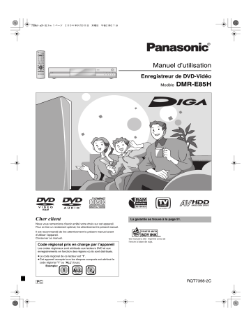 Mode d'emploi | Panasonic DMRE85H Operating instrustions | Fixfr