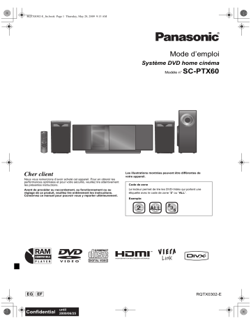 Mode d'emploi | Panasonic SCPTX60 Operating instrustions | Fixfr
