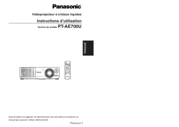 Mode d'emploi | Panasonic PTAE700U Operating instrustions | Fixfr