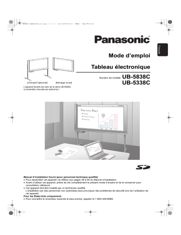 UB5838C | Mode d'emploi | Panasonic UB5338C Operating instrustions | Fixfr