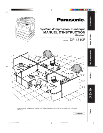 Mode d'emploi | Panasonic DP1810 Operating instrustions | Fixfr