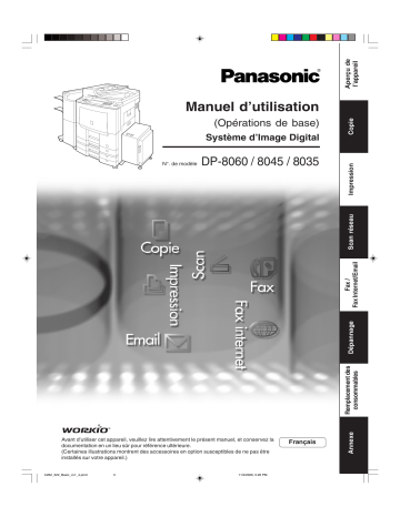 DP8035 | DP8060 | Mode d'emploi | Panasonic DP8045 Operating instrustions | Fixfr