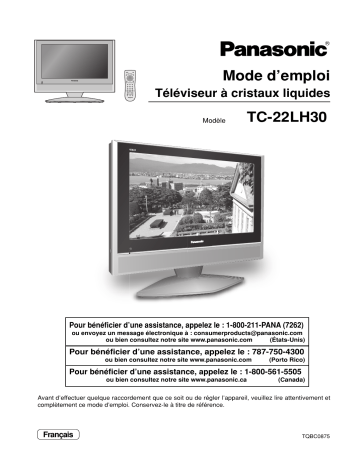 Mode d'emploi | Panasonic TC22LH30 Operating instrustions | Fixfr