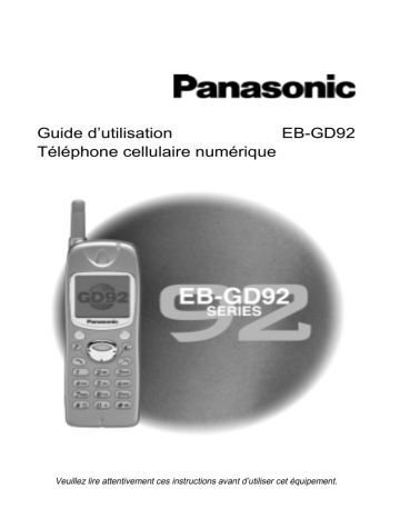 Mode d'emploi | Panasonic EBGD92 Operating instrustions | Fixfr