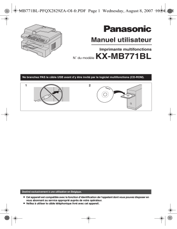 Mode d'emploi | Panasonic KXMB771BL Operating instrustions | Fixfr
