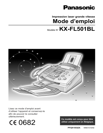 Mode d'emploi | Panasonic KXFL501BL Operating instrustions | Fixfr