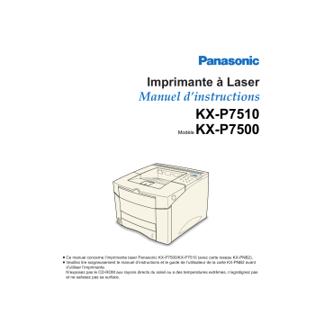 Mode d'emploi | Panasonic KXP7500 Operating instrustions | Fixfr