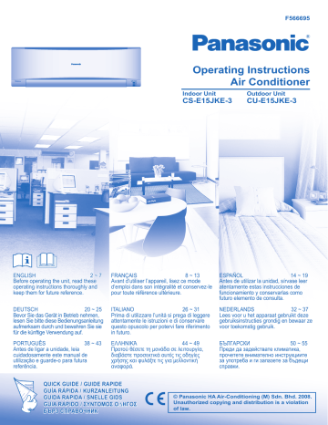 CUE15JKE3 | KITE15JKE3 | Mode d'emploi | Panasonic CSE15JKE3 Operating instrustions | Fixfr