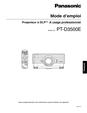 Mode d'emploi | Panasonic PTD3500E Operating instrustions | Fixfr