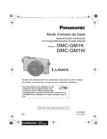 Mode d'emploi | Panasonic DMCGM1KEF Operating instrustions | Fixfr