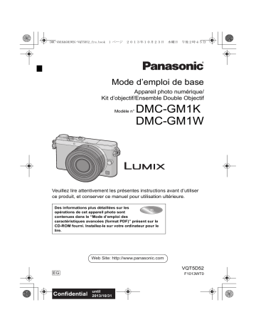 Mode d'emploi | Panasonic DMCGM1KEG Operating instrustions | Fixfr