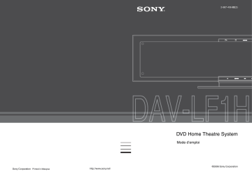 Mode d'emploi | Sony DAV-LF1H Operating instrustions | Fixfr