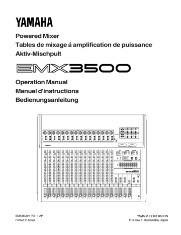 Mode d'emploi | Yamaha EMX3500 Manuel utilisateur | Fixfr