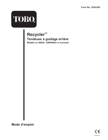 Toro 51cm Recycler Mower Walk Behind Mower Manuel utilisateur | Fixfr