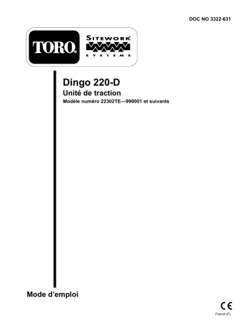 Toro Dingo 220-D Traction Unit Compact Utility Loader Manuel utilisateur | Fixfr
