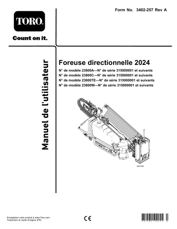 Toro 2024 Directional Drill Utility Equipment Manuel utilisateur | Fixfr