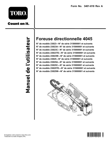 Toro 4045 Directional Drill Utility Equipment Manuel utilisateur | Fixfr