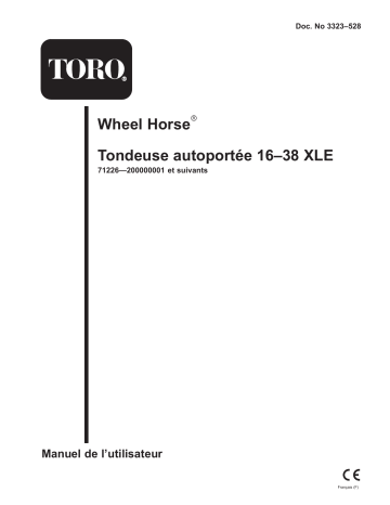 Toro 16-38XLE Lawn Tractor Riding Product Manuel utilisateur | Fixfr
