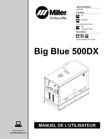 LA005812 | 500DX R | Manuel du propriétaire | Miller BIG BLUE 500DX Manuel utilisateur | Fixfr
