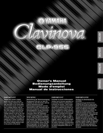 Yamaha CLP-955 Manuel du propriétaire | Fixfr