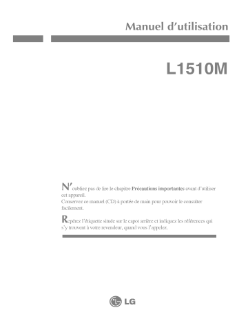 LG L1510M Manuel du propriétaire | Fixfr