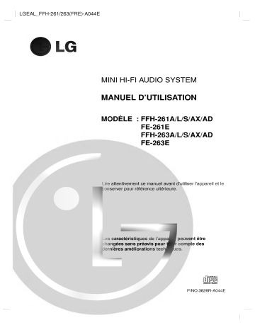 LG FFH-261A Manuel du propriétaire | Fixfr
