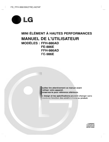 LG FFH-886AD Manuel du propriétaire | Fixfr